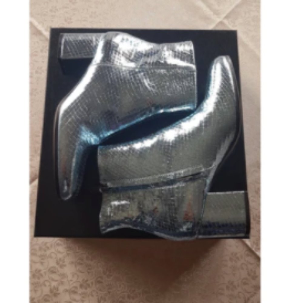 Paris Texas Silver Heeled Boots - Picture 2 of 8